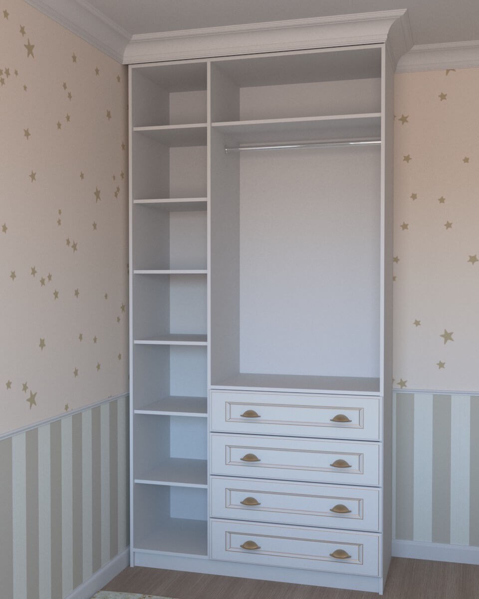 Шкаф в классическом стиле - вид внутри фото