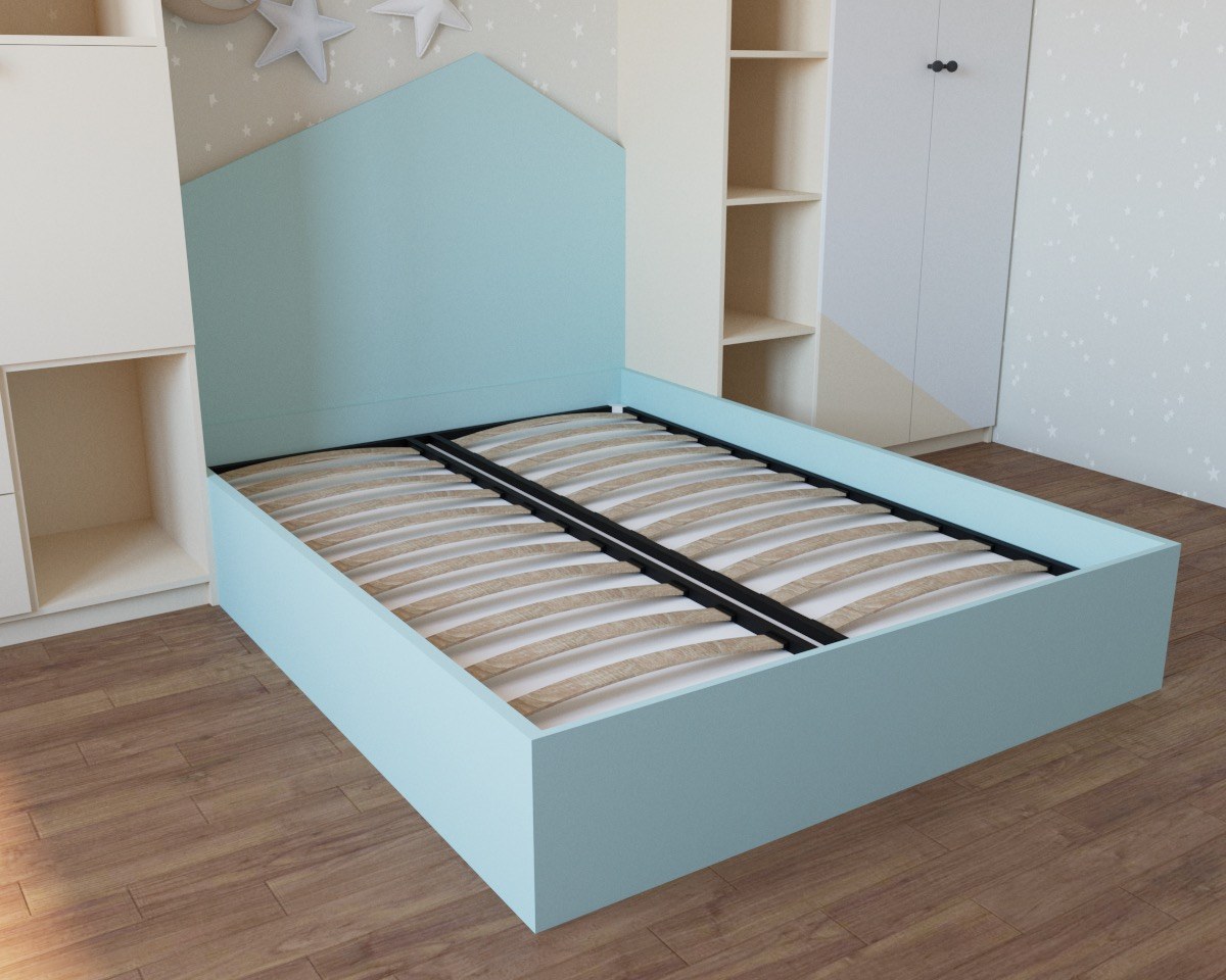 Кровать и ламели в детской Блум фото