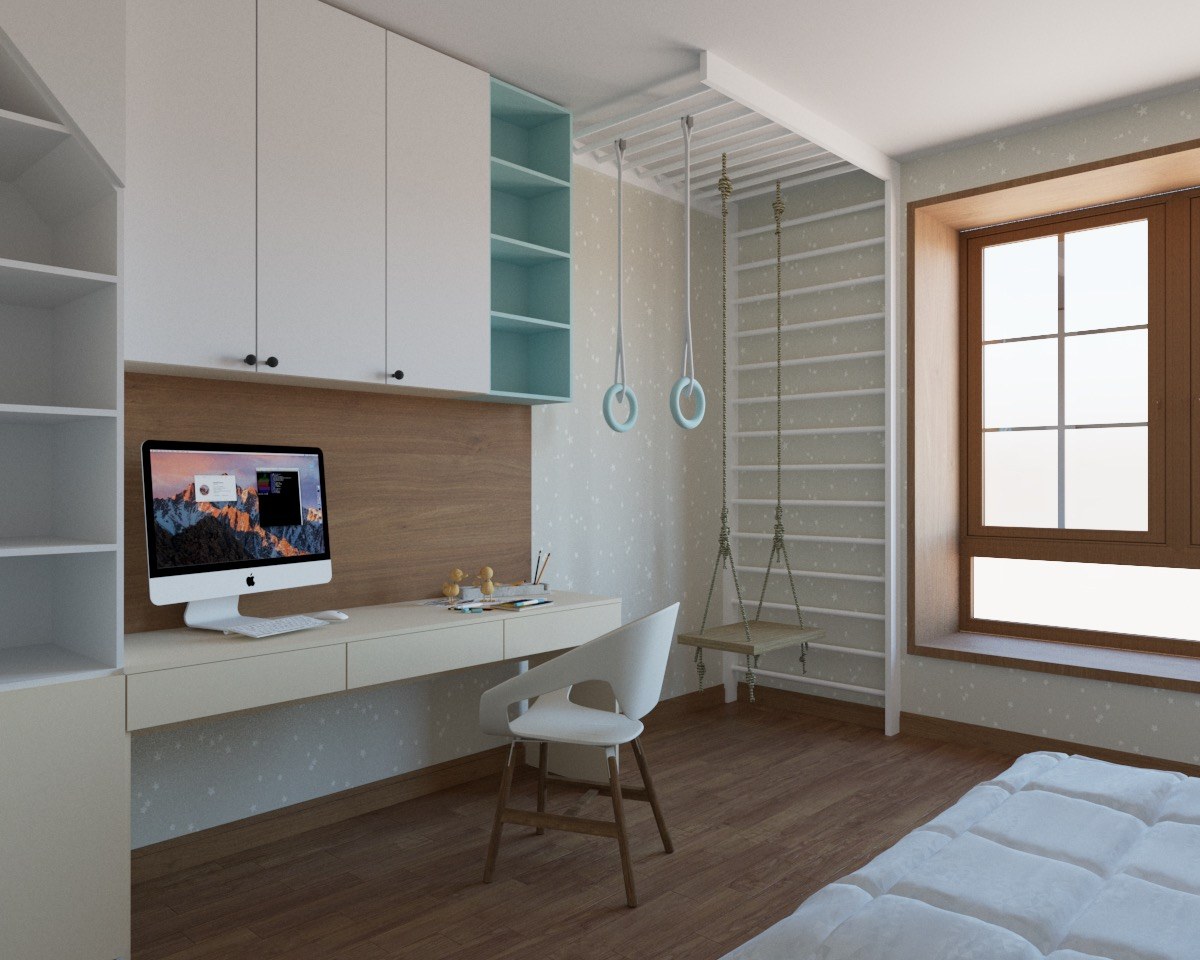 Вид на рабочее место в детской комнате Блум фото