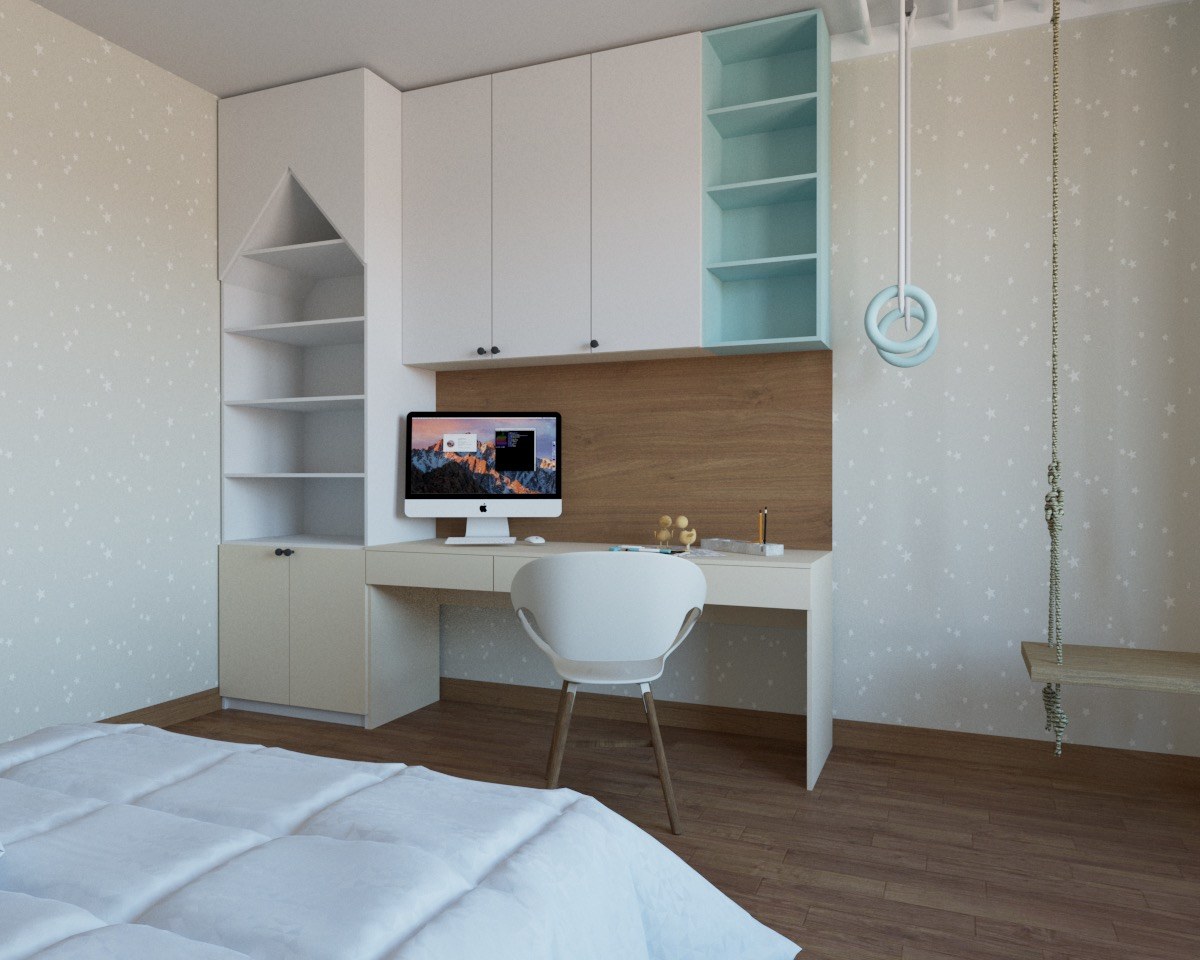 Вид на рабочий стол в детской Блум фото