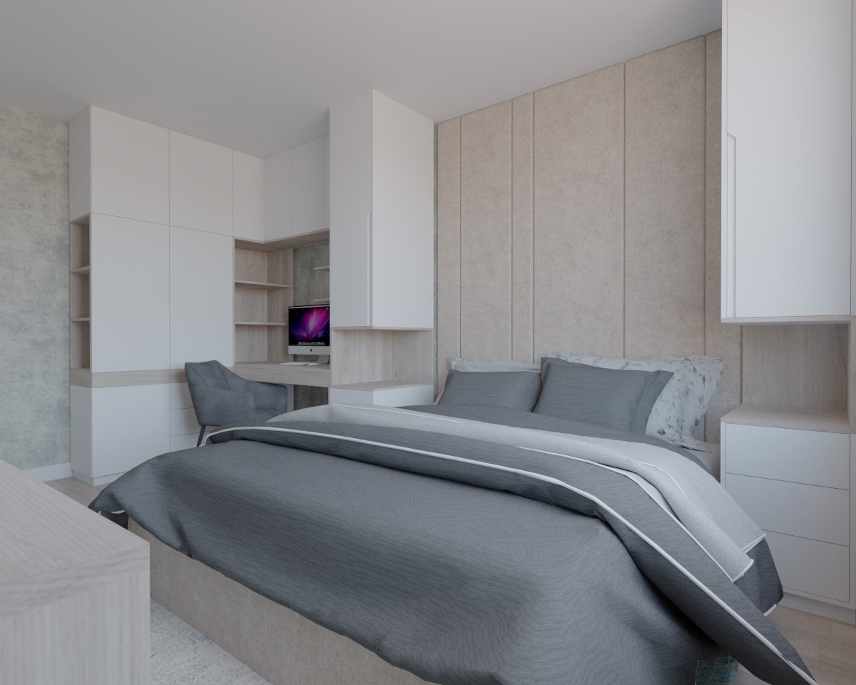 Спальня в серых тонах Флора фото