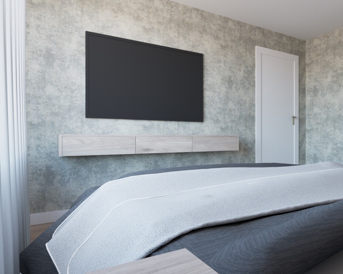 Вид на маленькую стенку в спальне фото