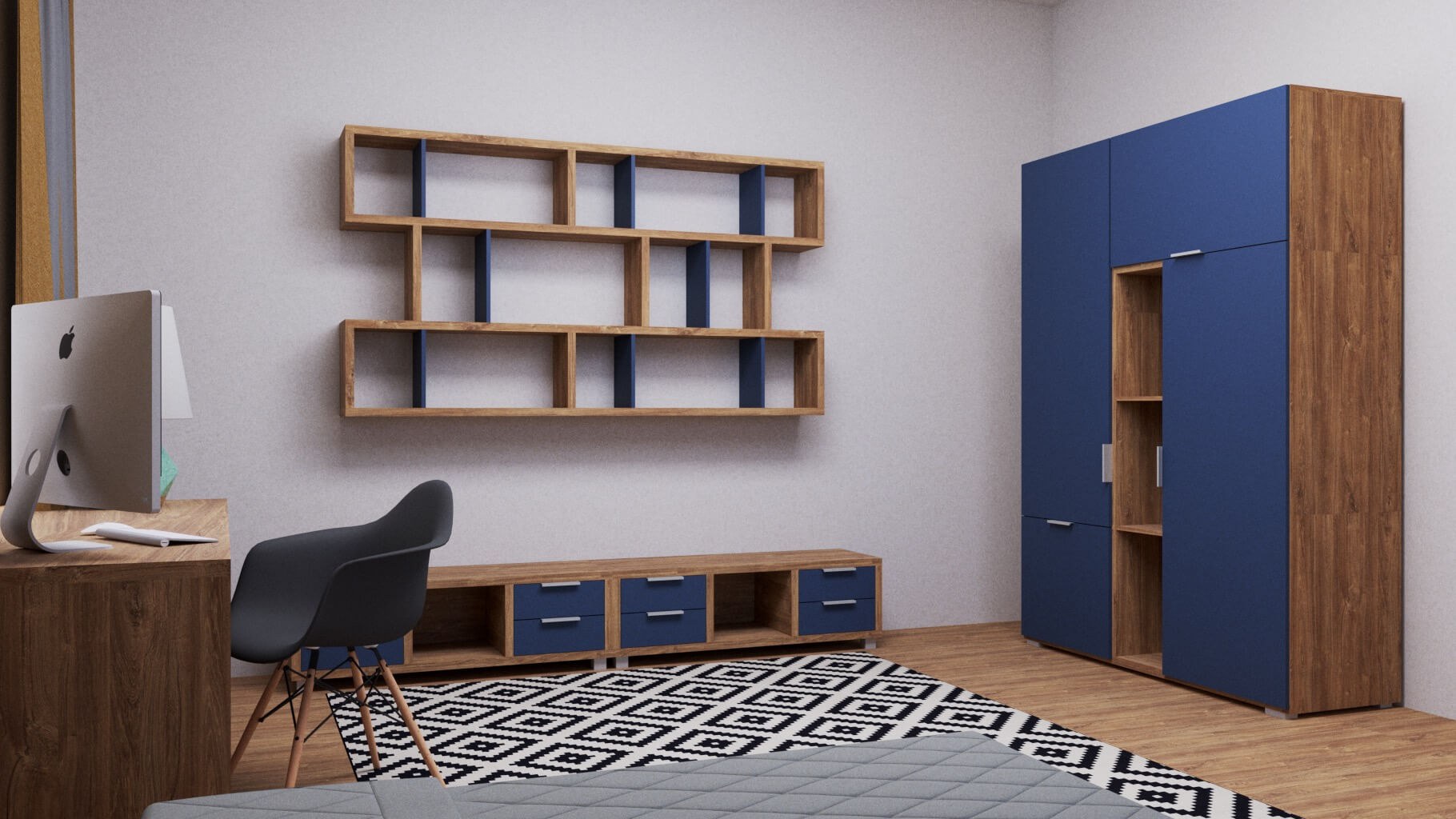 Коллекция мебели для спальни Ирма вид на другую стену