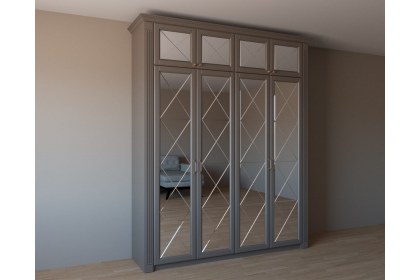 Классический шкаф Джули (4 двери, зеркала, антресоль)