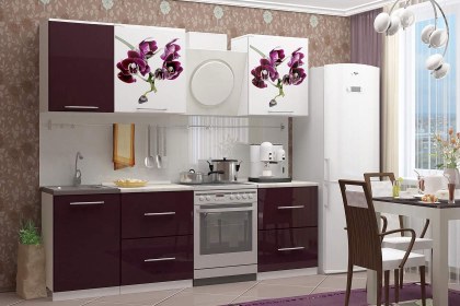 Кухня Фукси с цветами фото