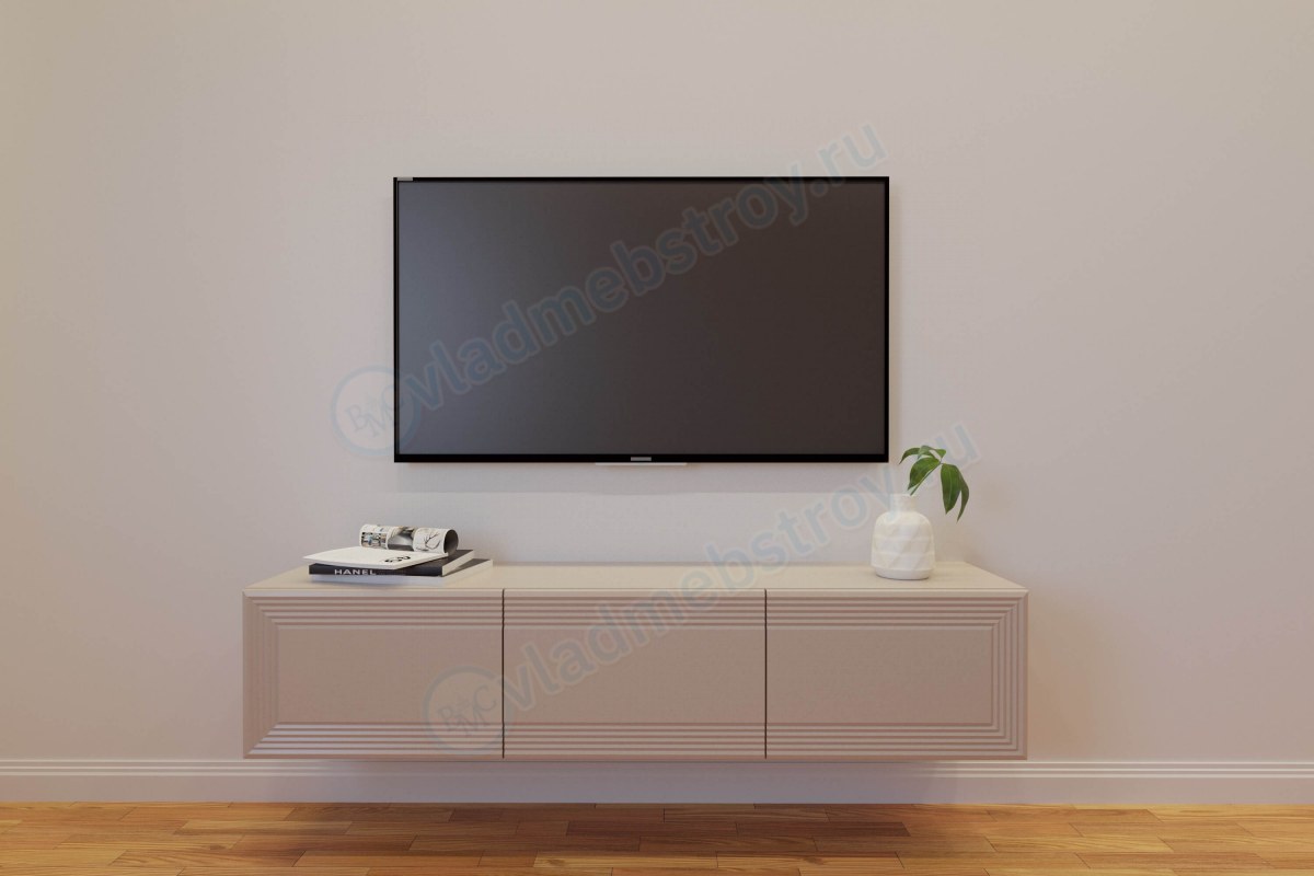 Трехдверная тумба под телевизор подвесная