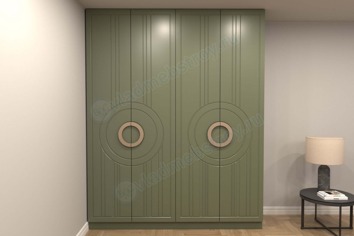 Распашной шкаф Индира с зеленым фасадом