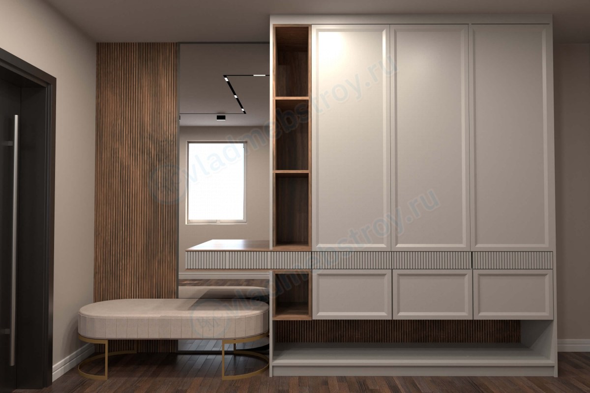 Распашной шкаф с зеркалом