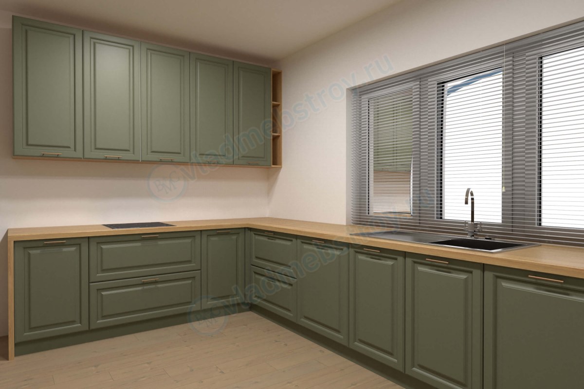 Кухня зеленого цвета
