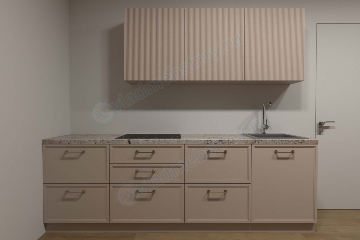 Бежевый компактный кухонный гарнитур