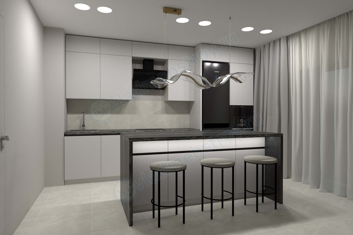 Кухонный гарнитур с островком Лофотен