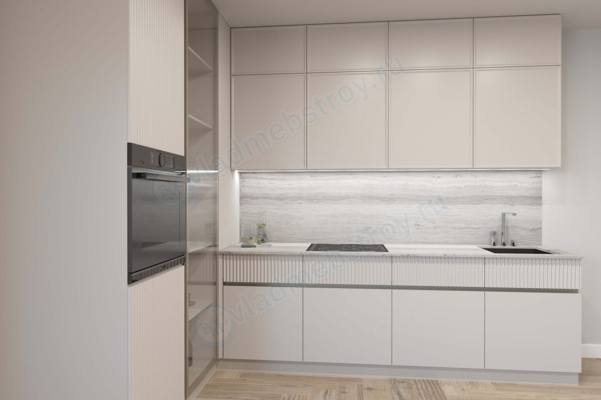 Угловой кухонный гарнитур Фрирен белого цвета