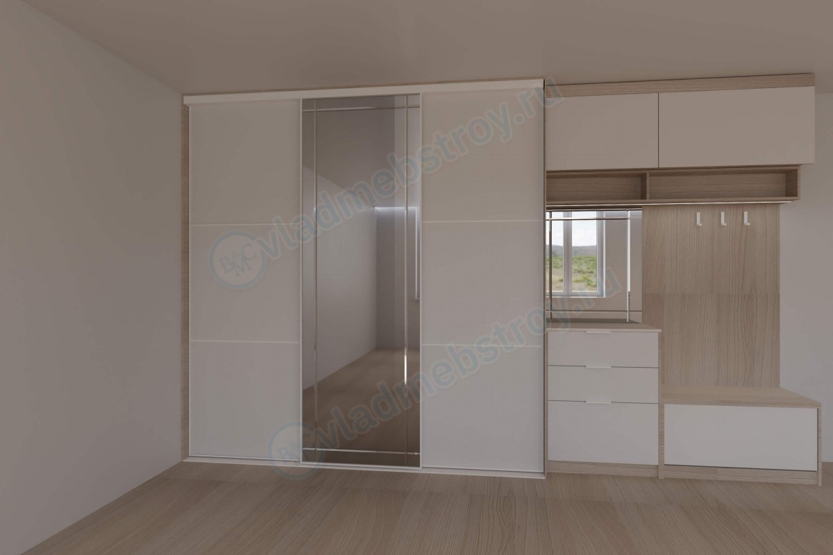 Прихожая Формидабль с зеркалом и шкафом-купе