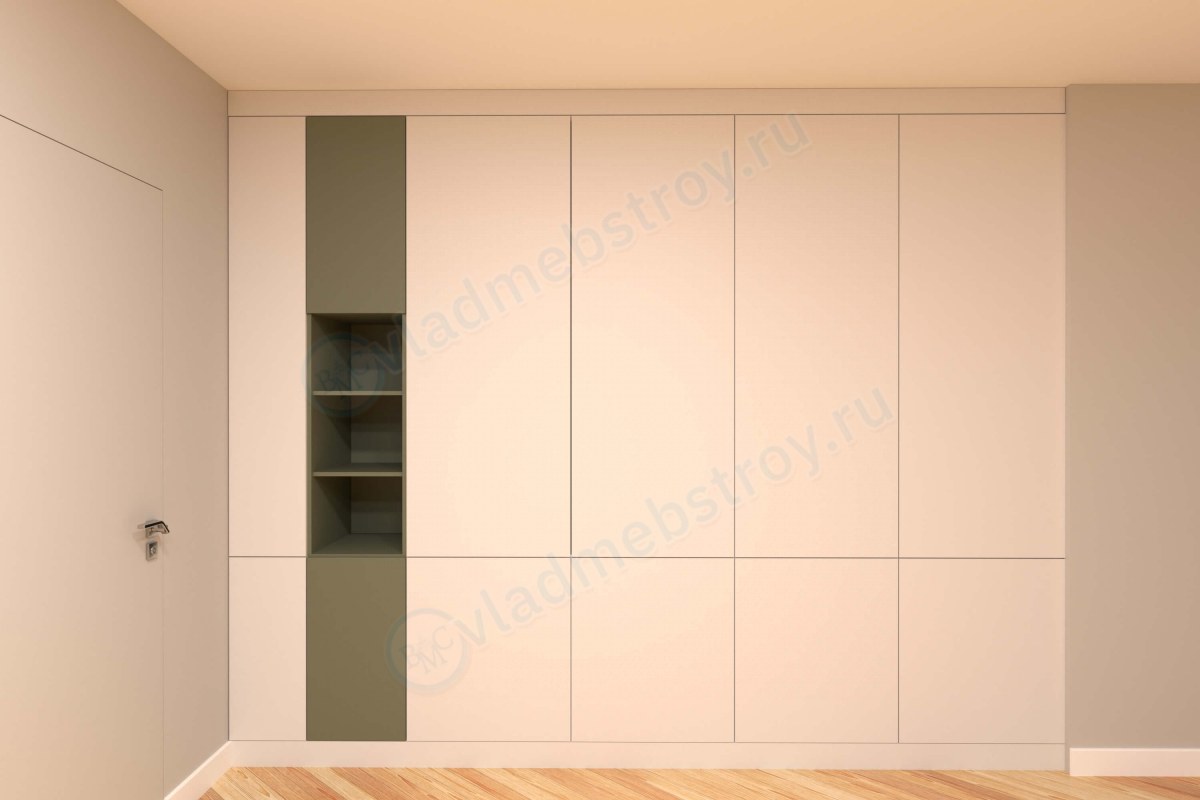 Светлый шкаф во всю стену встроенный фото