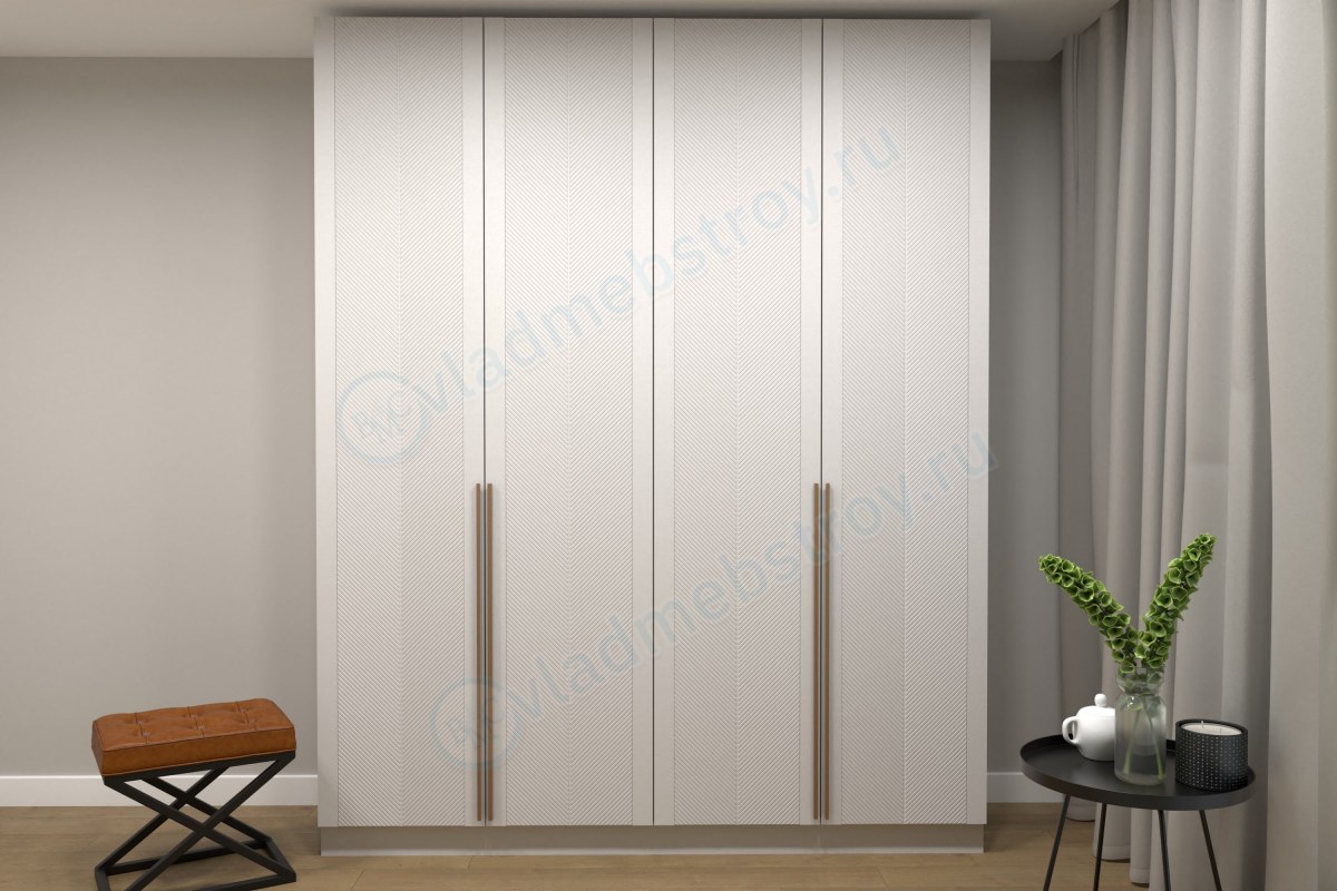 Распашной шкаф Обито с красивой оригинальной фрезеровкой