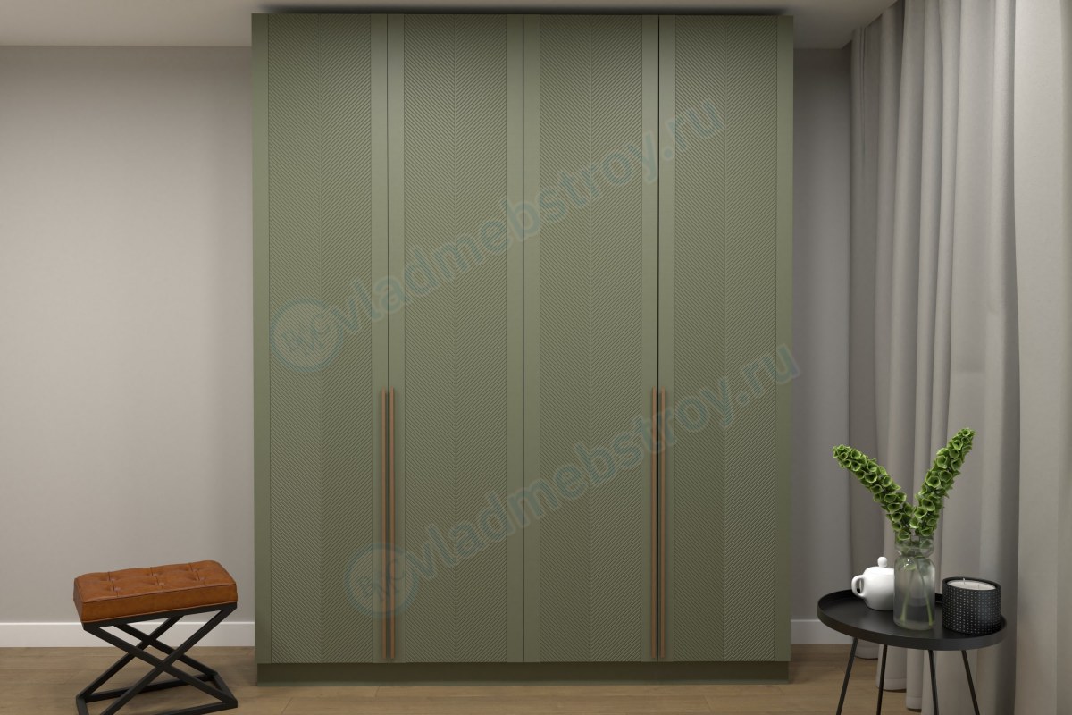 Оливковый распашной шкаф