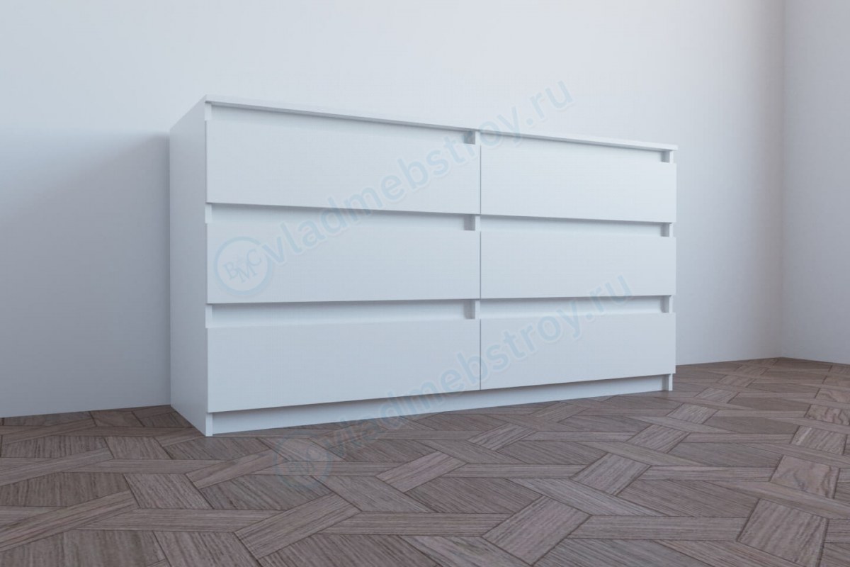Белый комод с ящиками Дженна