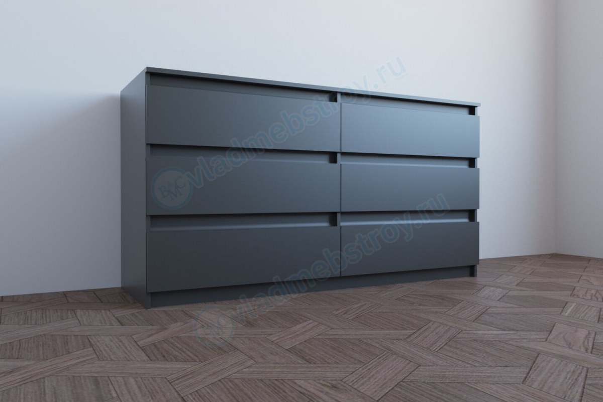 Черный комод с ящиками профиль Gola