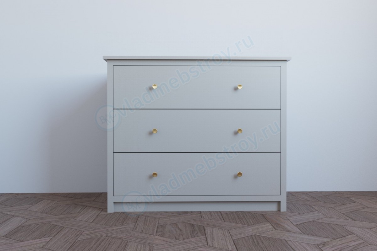 Белый комод с 3 ящиками фото