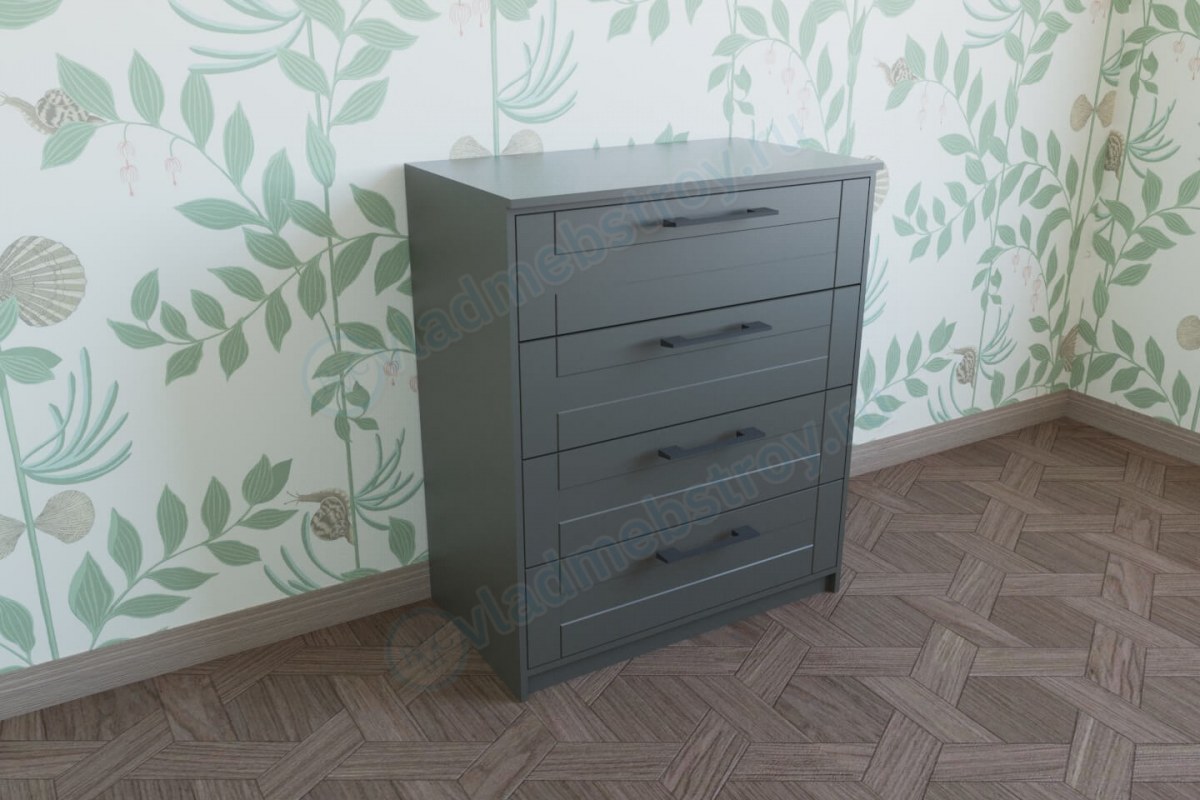 Темный комод на заказ с фрезеровкой