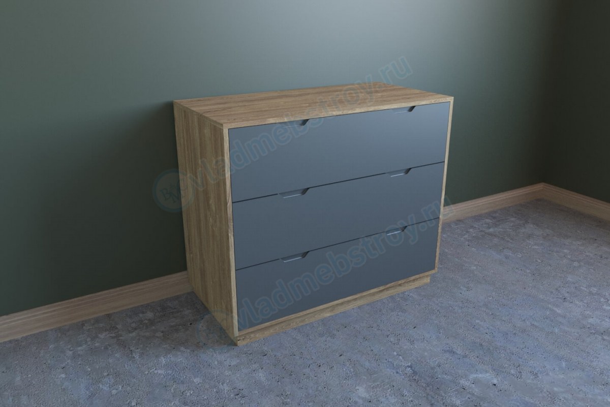 Хайтек комод Элисон темного цвета