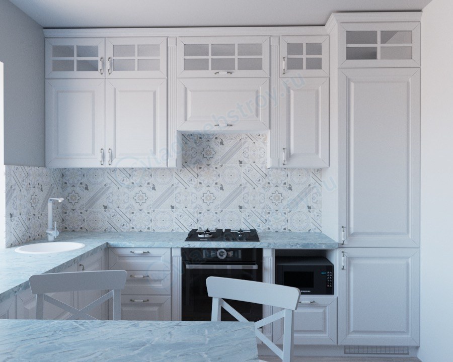 Белая кухня с фрезеровкой Астория