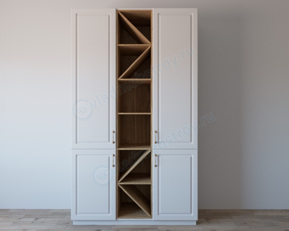 Белый шкаф с открытой нишей