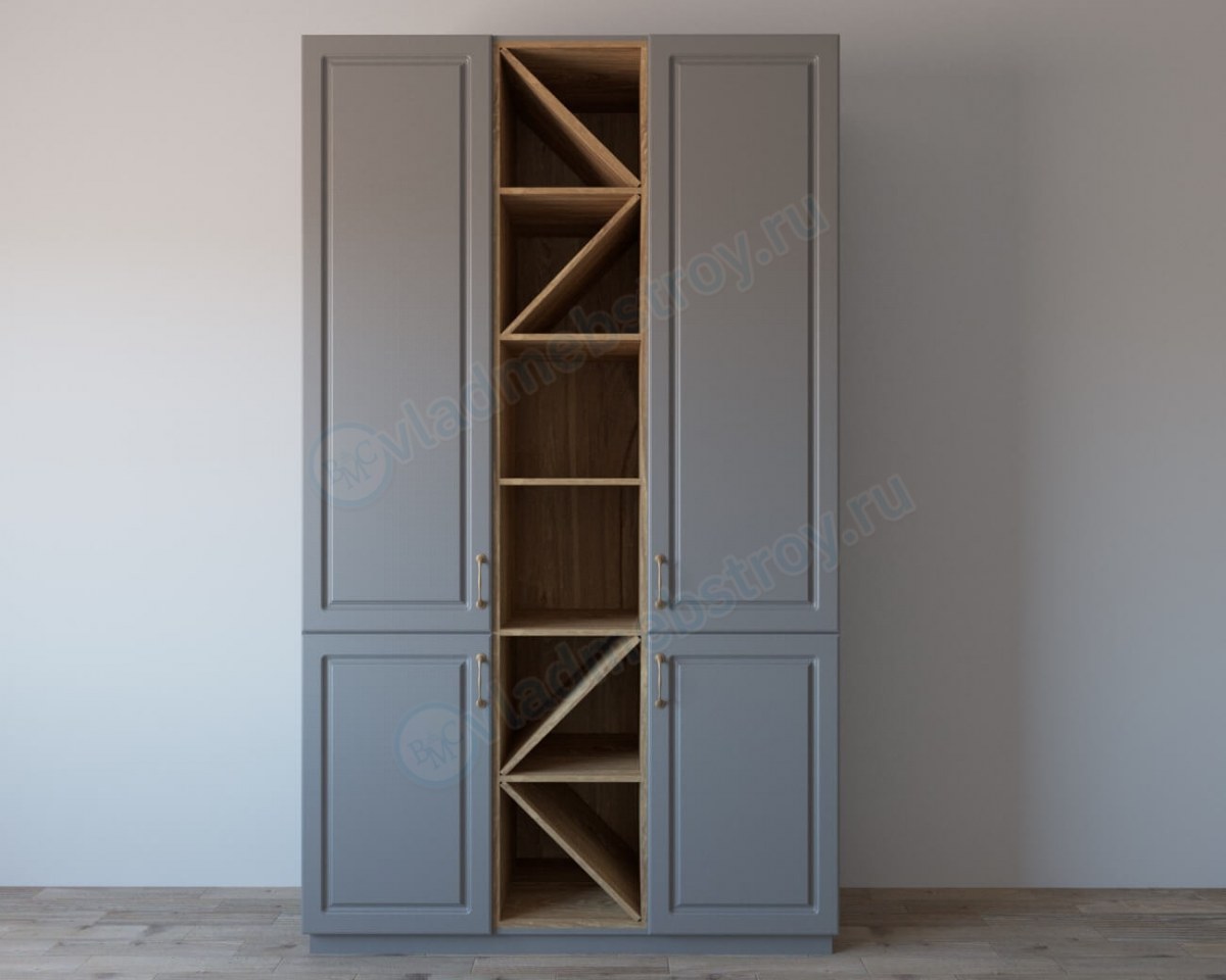 Серый шкаф с полками Истредд