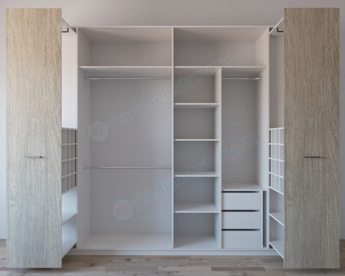 Необычный шкаф с системой скрытых направляющих Blum