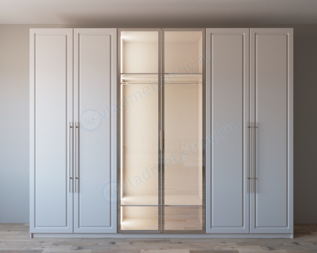 Распашной шкаф со стеклом