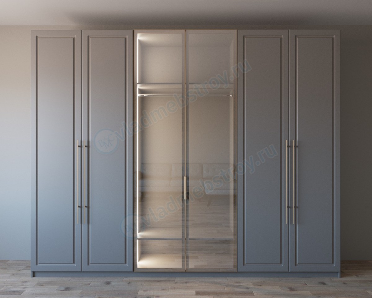 Распашной шкаф Моника в темном цвете