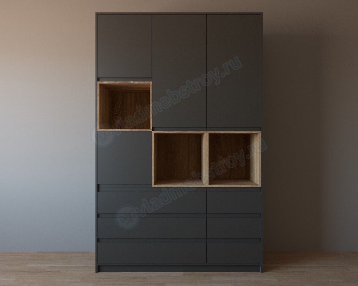 Стильный темный шкаф на заказ