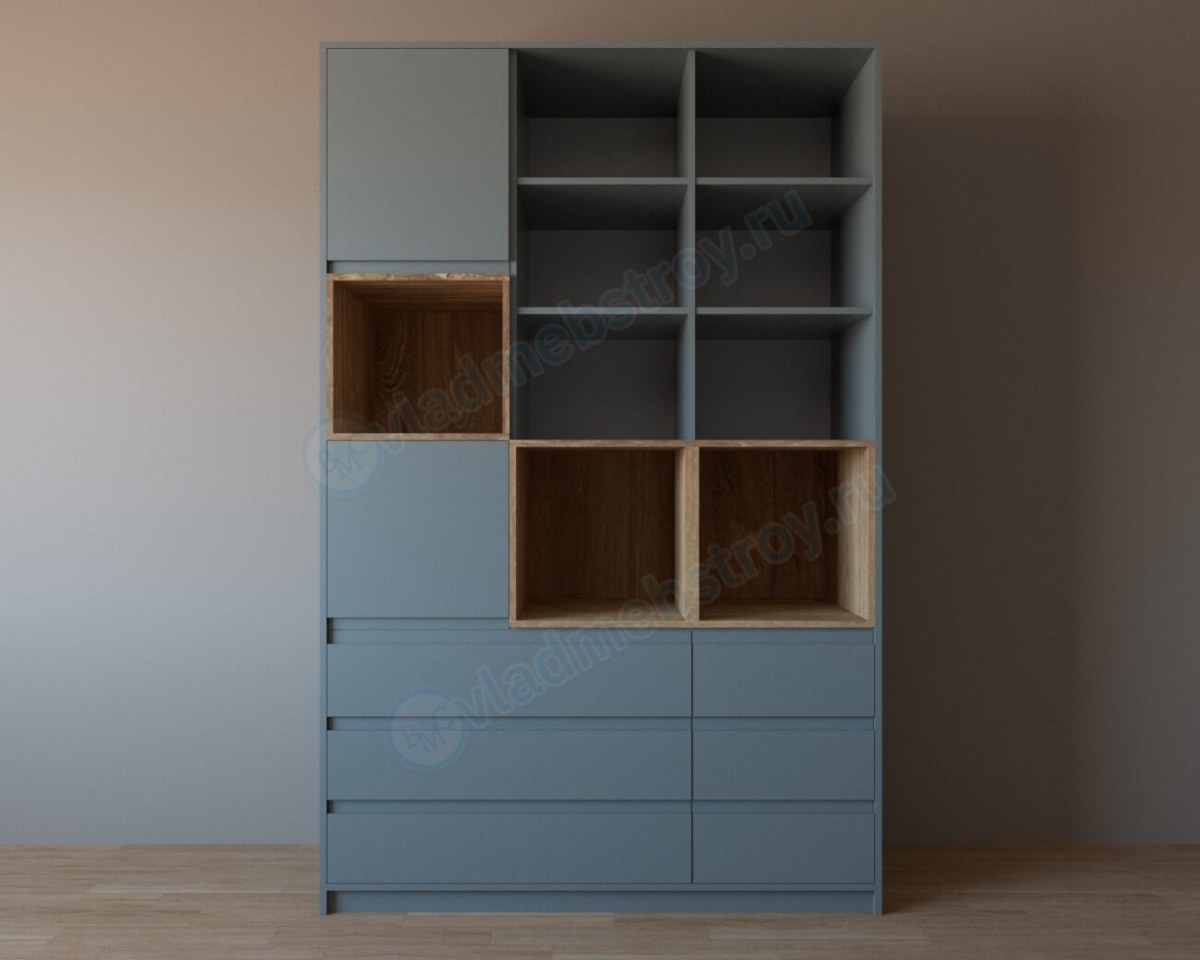 Распашной шкаф со сложным фасадом фото