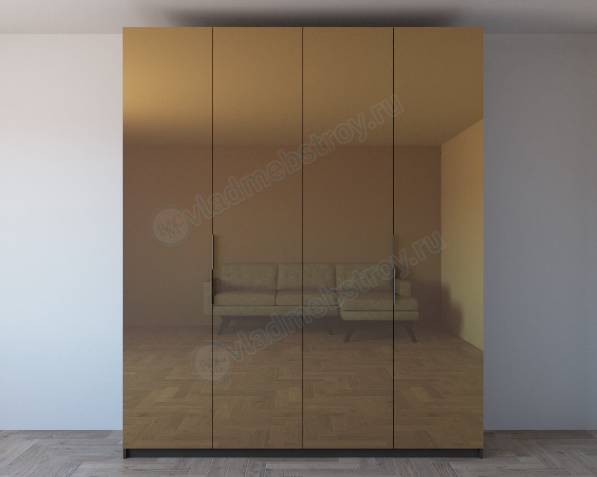 Шкаф с полированным фасадом из стекла