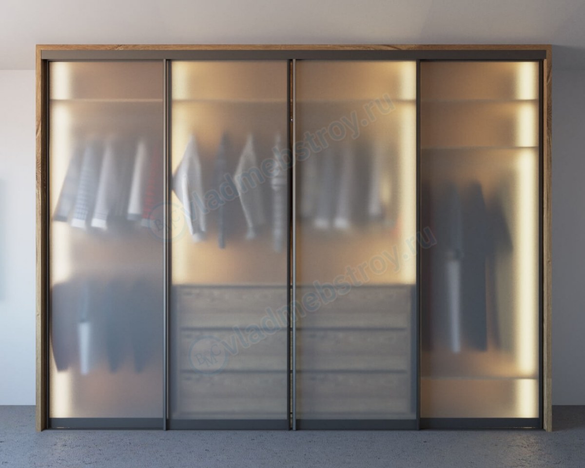 Шкаф-купе стекло сатин на фасадах