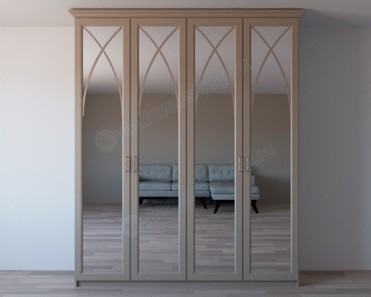 Четырехдверный шкаф с зеркалами во Владимире