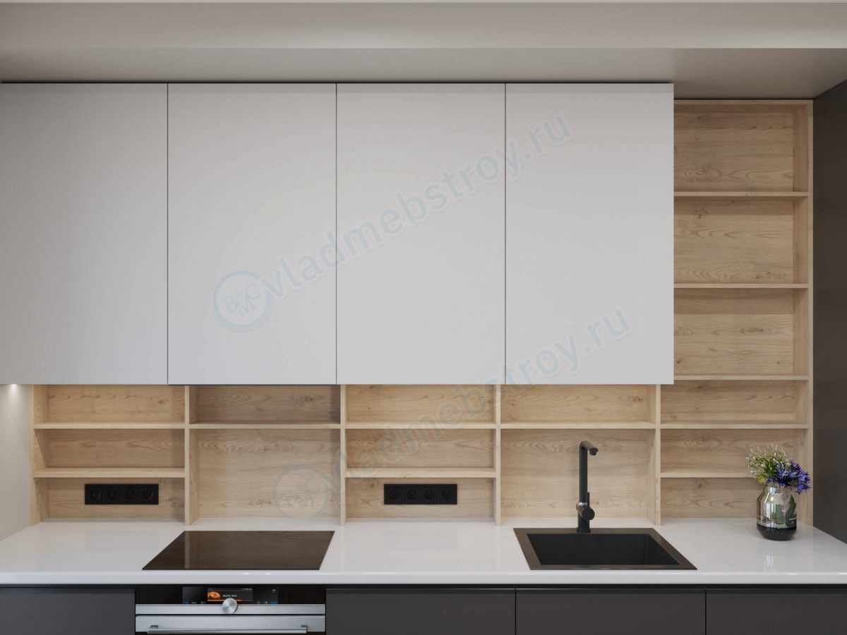 Подвесные ящики без ручек контрастного цвета