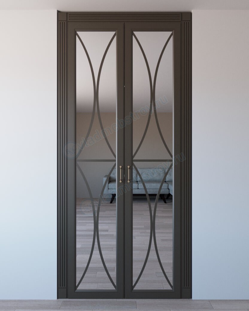 Распашной шкаф с красивой фрезеровкой