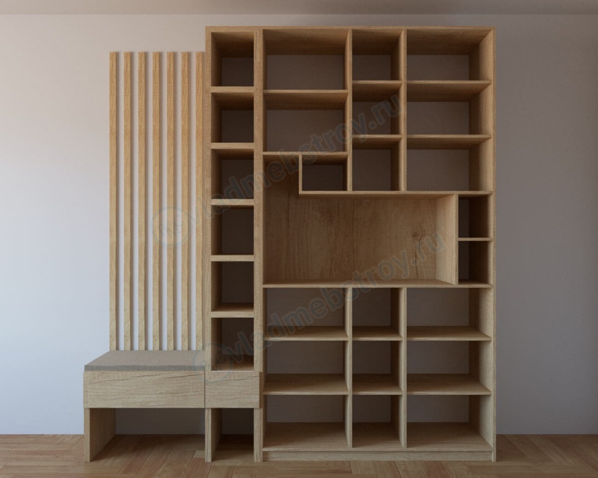 Шкаф с большим количеством полок