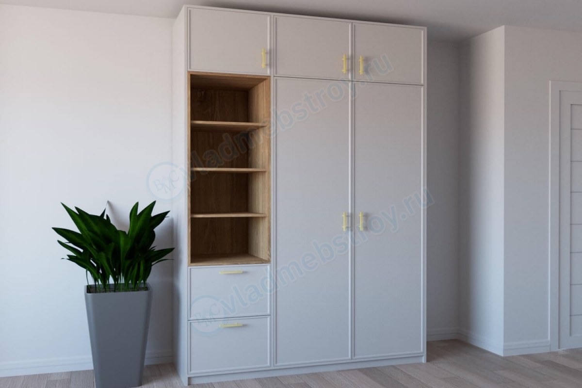 Трехсекционный шкаф распашной Антиль