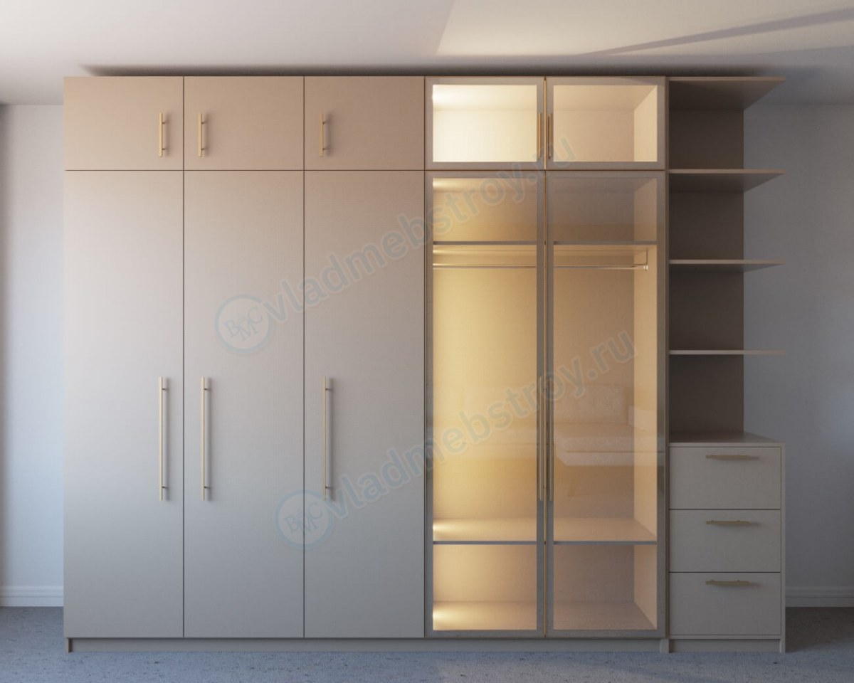 Красивый большой шкаф Крейден с подсветкой на заказ