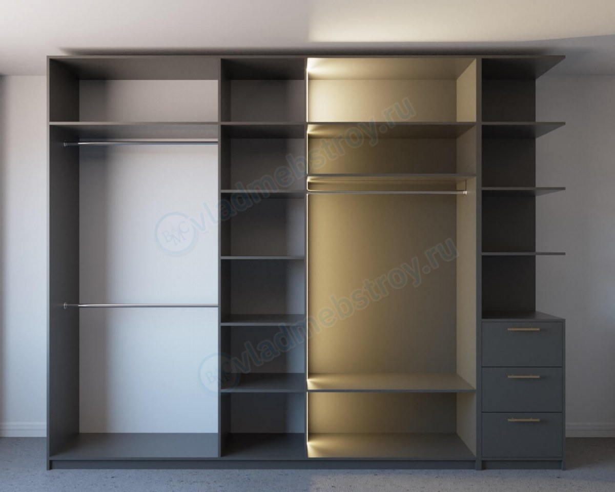 Сбалансированное внутреннее наполнение шкафа