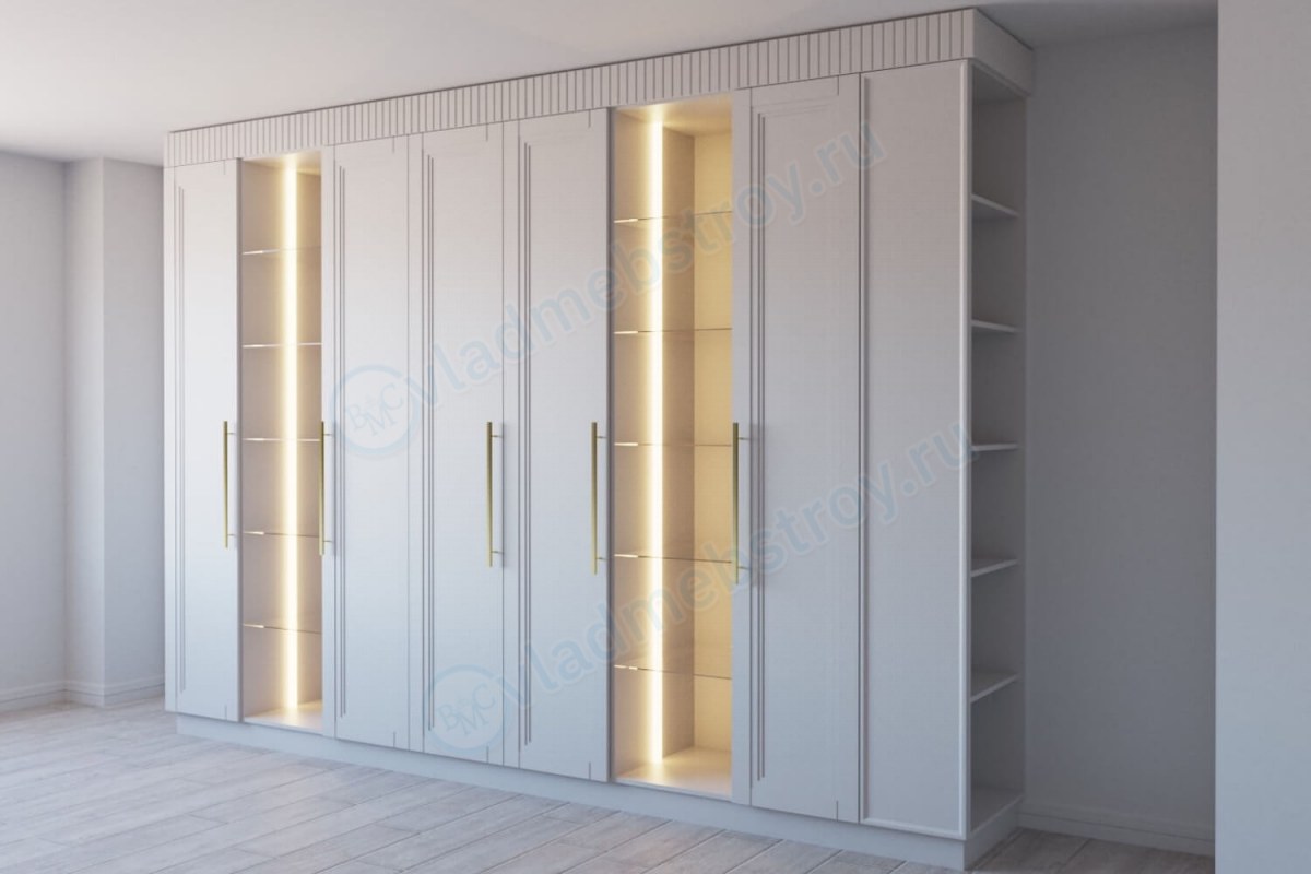 Большой трехметровый шкаф с 5 дверями Мелителе