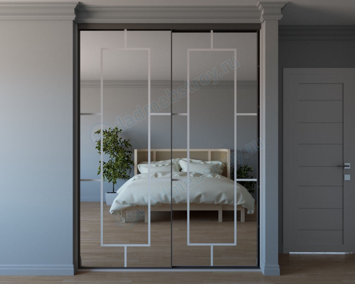 Двухдверный встроенный шкаф