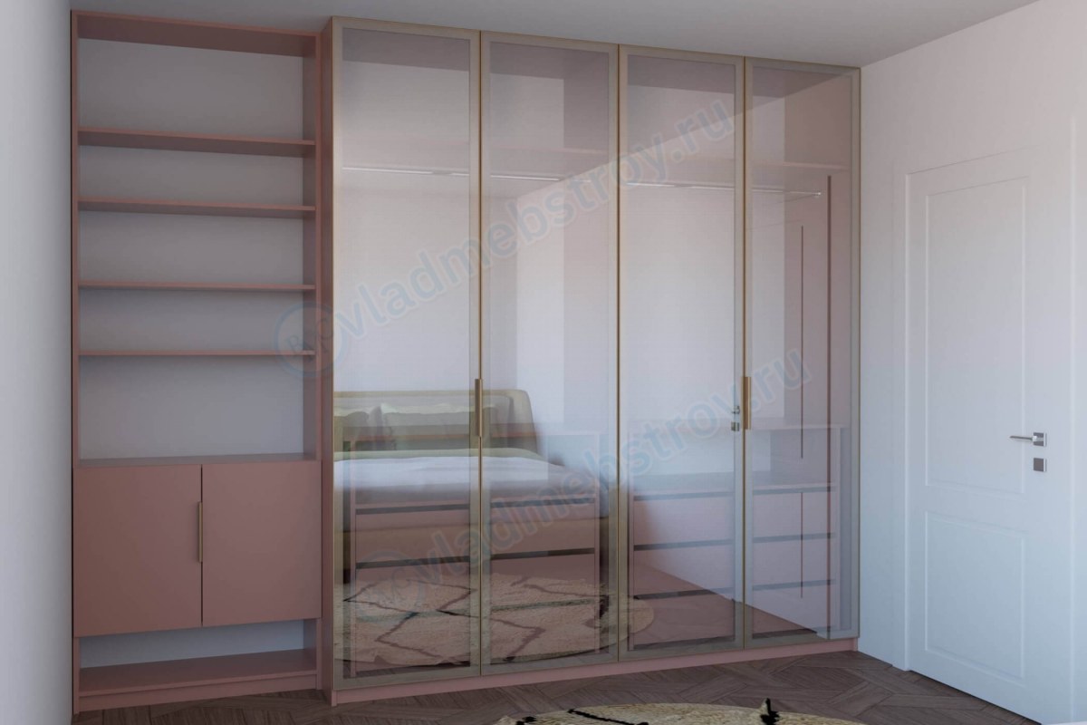 Комбинированный шкаф с зеркальными створками