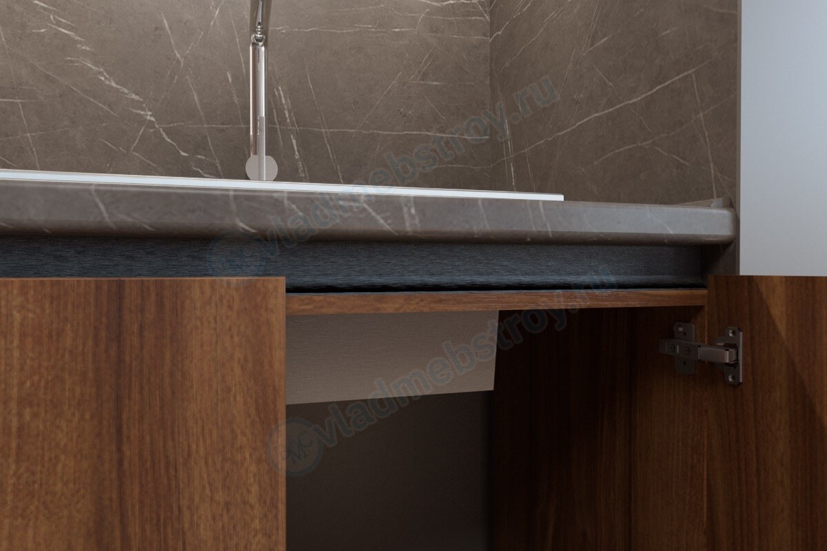 Кухня со столешницей с еврозапилом Перси