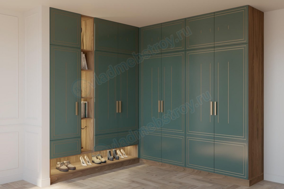 Зеленый вариант углового шкафа Эймонд