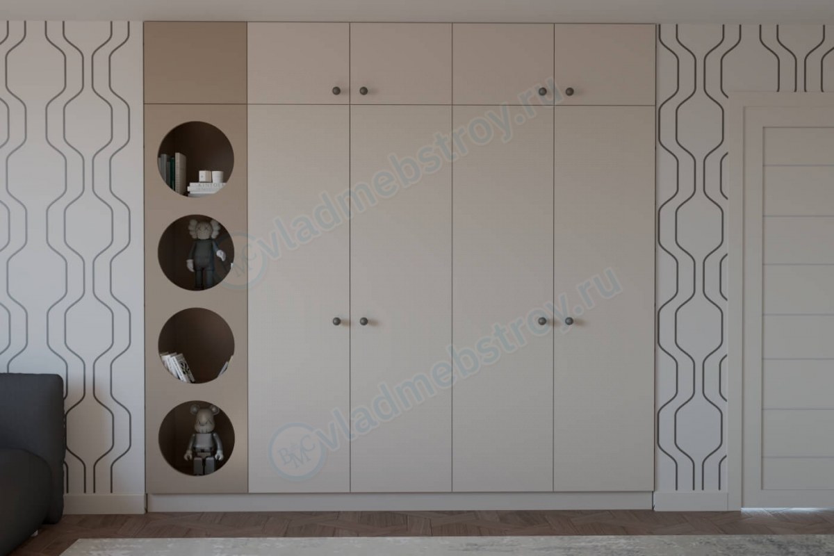 Распашной шкаф встроенный в стену пример шкаф Лейнор