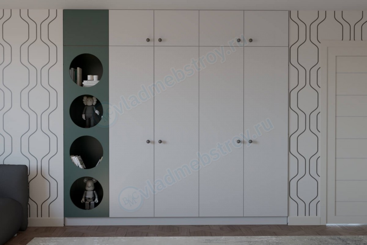 встроенный распашной шкаф в стену шкаф Лейнор