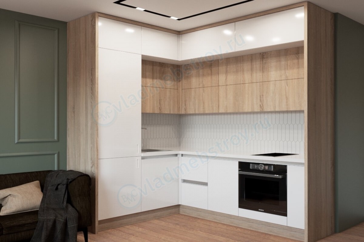 Небольшая угловая кухня Оксид фото